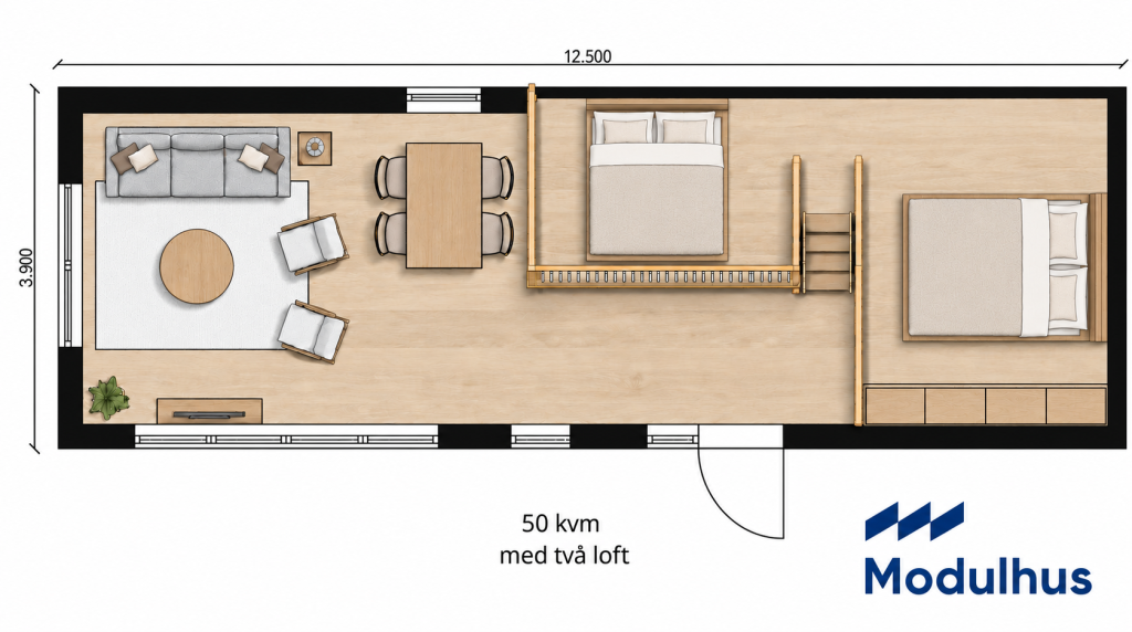 Saga 50 kvm med två loft