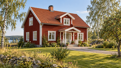Modulhus har tänkt ut allt inför Sverigehuset planlösning, ett falurött hus i svensk stil. Carlsonvillan i klassisk stil